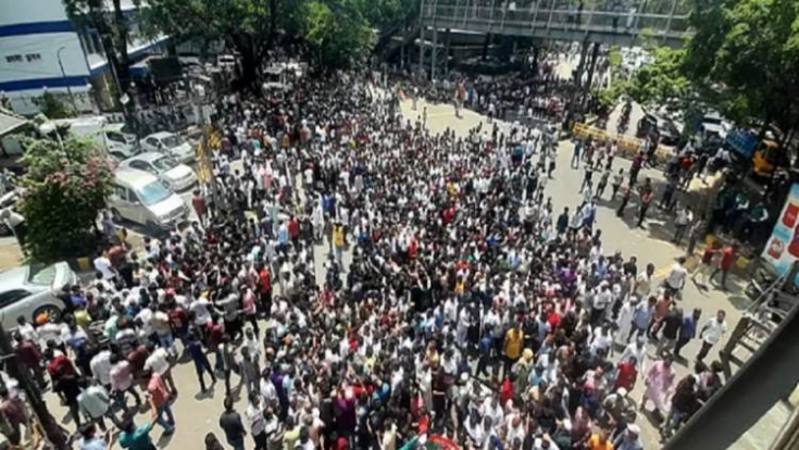 মৎস্য ভবন ও কাকরাইল মোড়ে ইশরাক সমর্থকদের অবস্থান